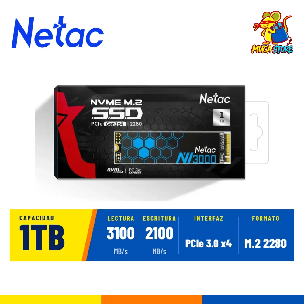 SSD Netac NV3000 1TB NVMe PCIe 3.0