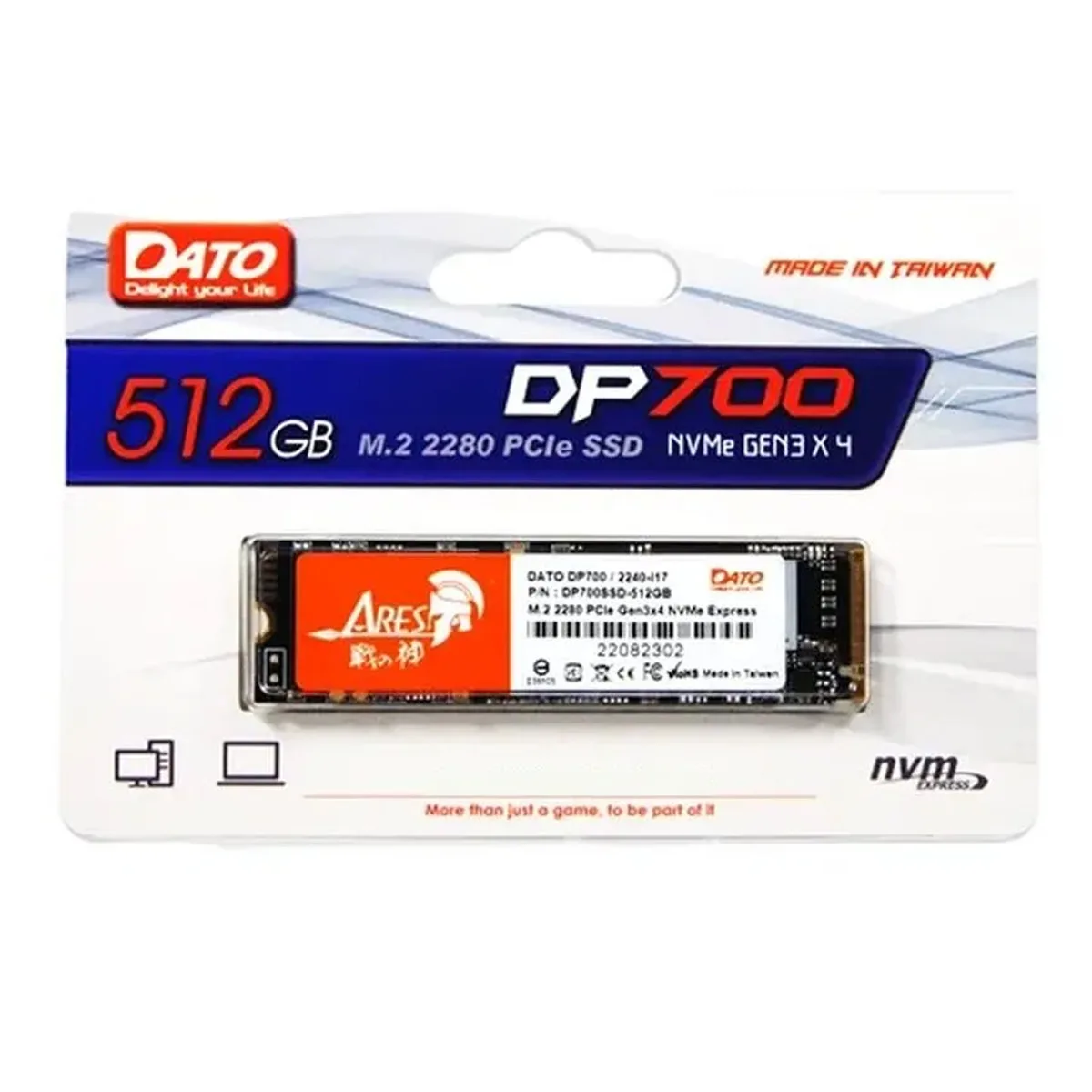 SSD, M.2 DATO DP700 512GB NVME 2500MB
