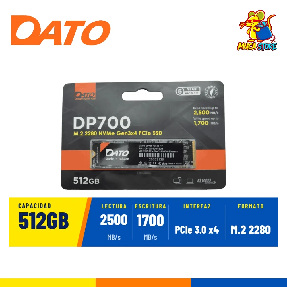 SSD Dato DP700 512GB NVMe PCIe 3.0