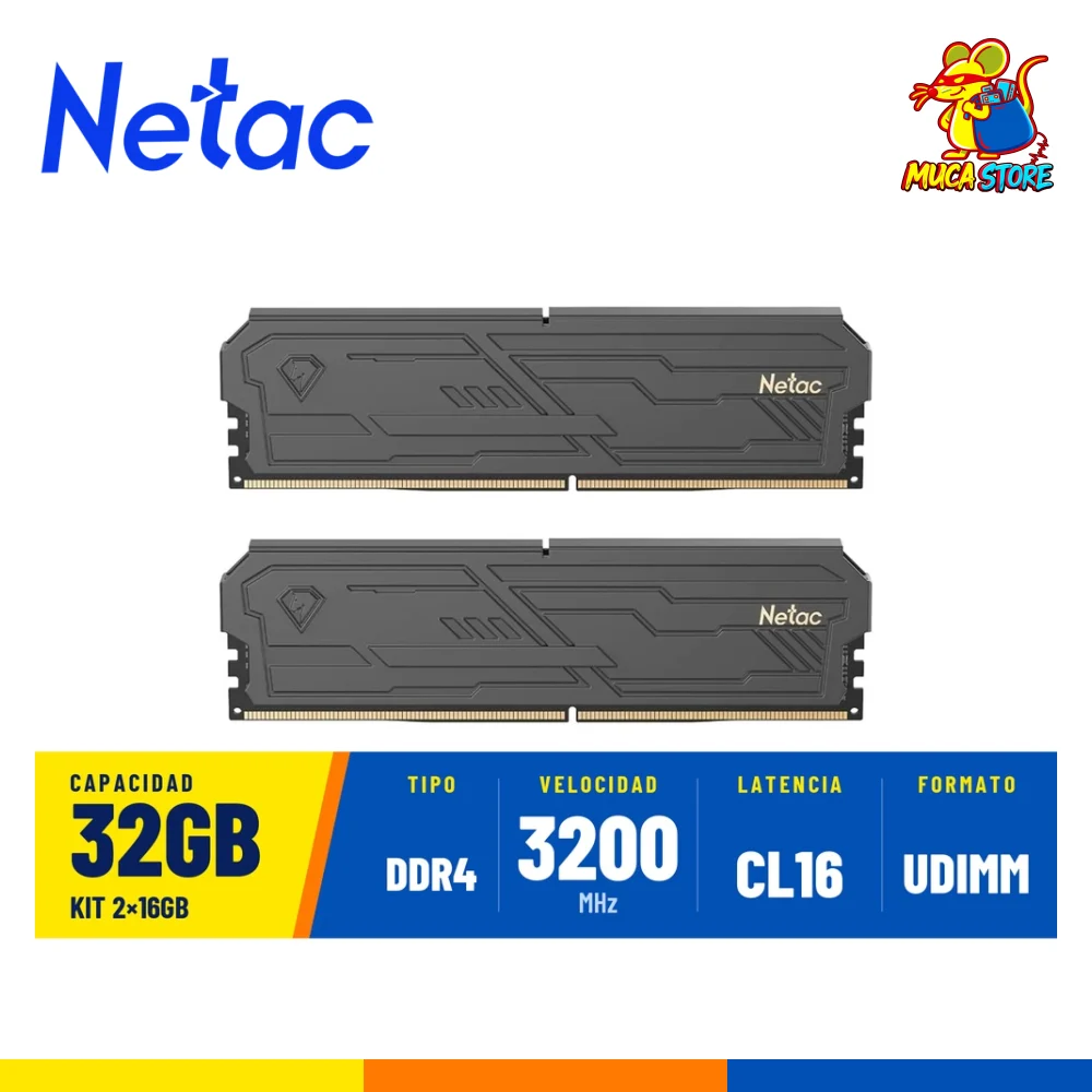 Memoria RAM Netac Shadow III DDR4 32GB (2x16GB) 3200MHz CL16