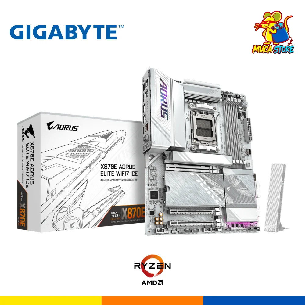 Placa Madre Gigabyte X870E AORUS Elite WiFi 7 ICE White