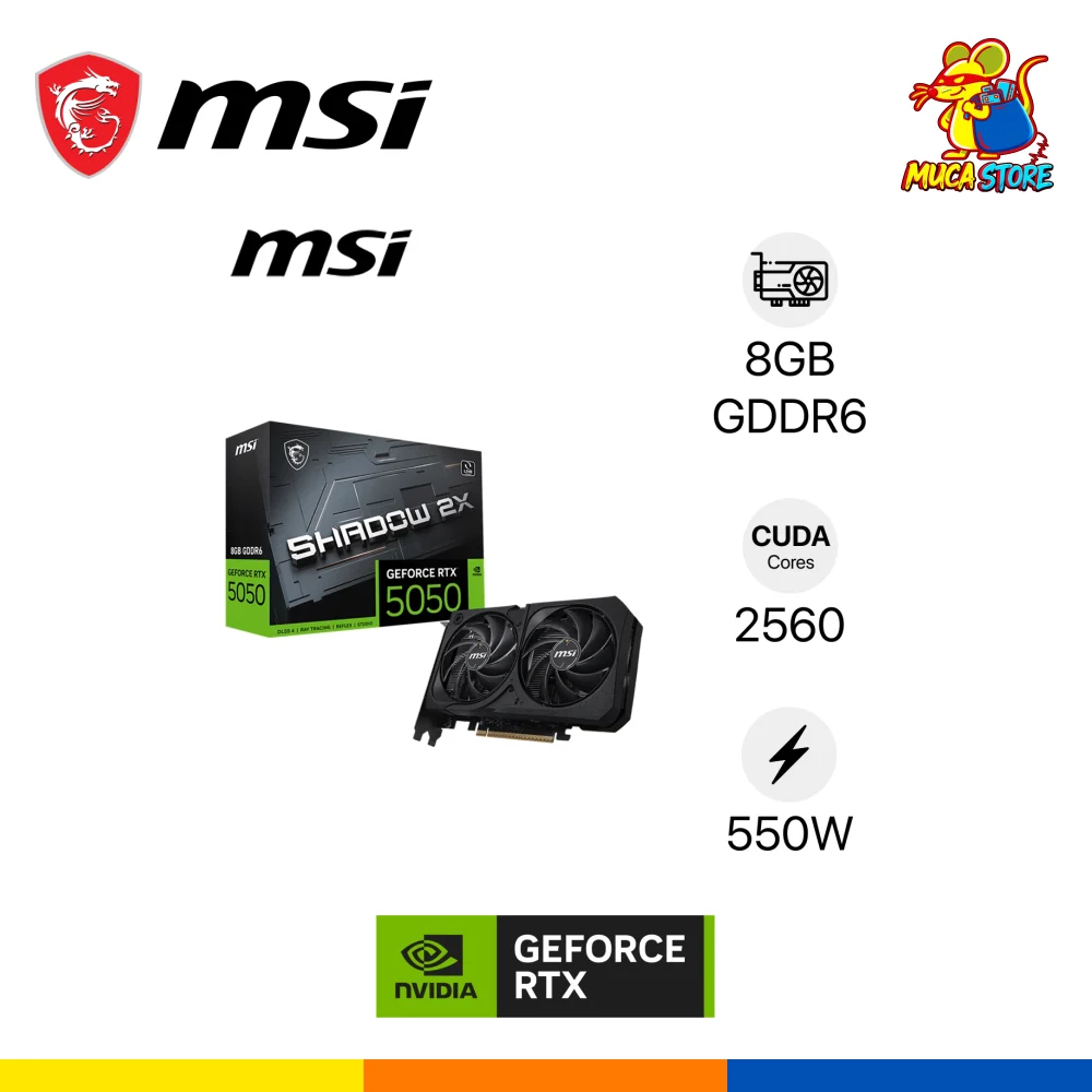 Tarjeta Gráfica MSI RTX 5050 Shadow 8GB