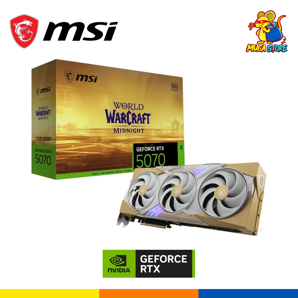Tarjeta Gráfica MSI RTX 5070 World of Warcraft Midnight Light Edition OC 12GB