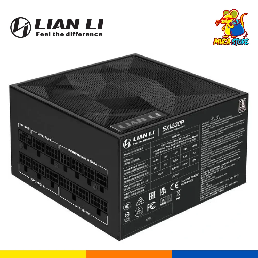 Fuente de Poder Lian Li Edge SX1200P Black 1200W 80 Plus Platinum Full Modular