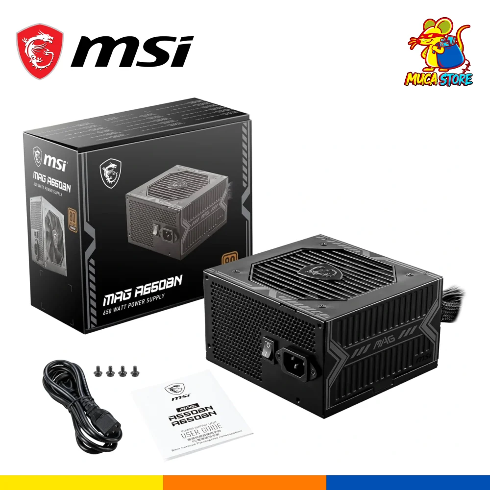 Fuente de Poder MSI MAG A650BN 650W 80 Plus Bronze