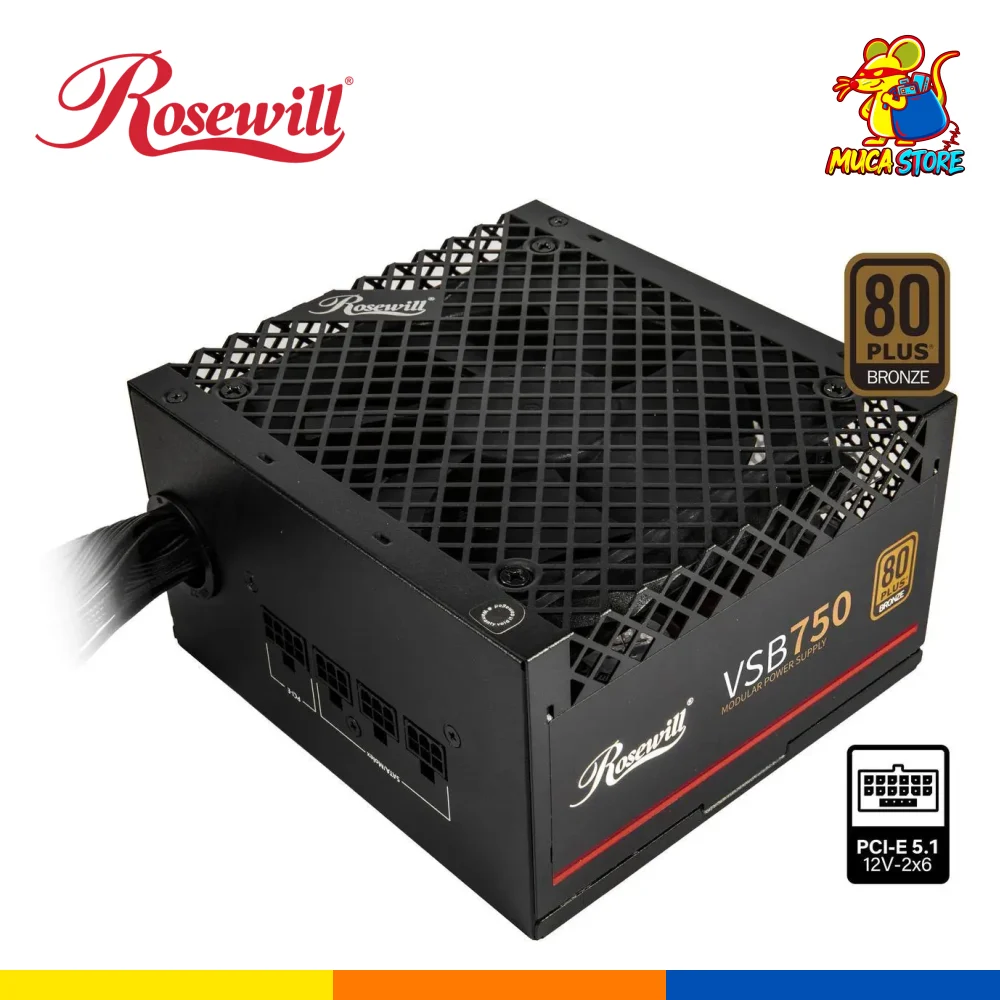 Fuente de Poder Rosewill VSB750 750W 80 Plus Bronze Semi Modular