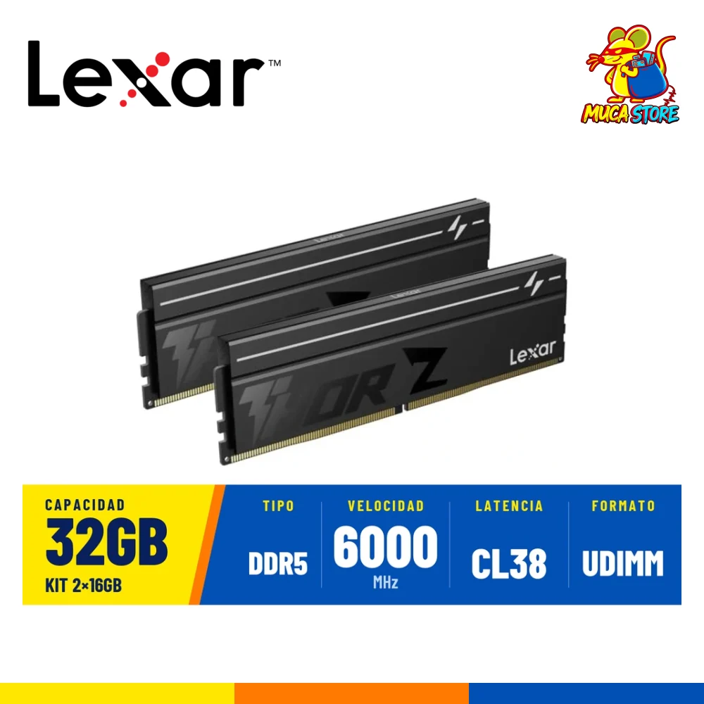 Memoria RAM Lexar Thor DDR5 32GB (2x16GB) 6000MHz CL38