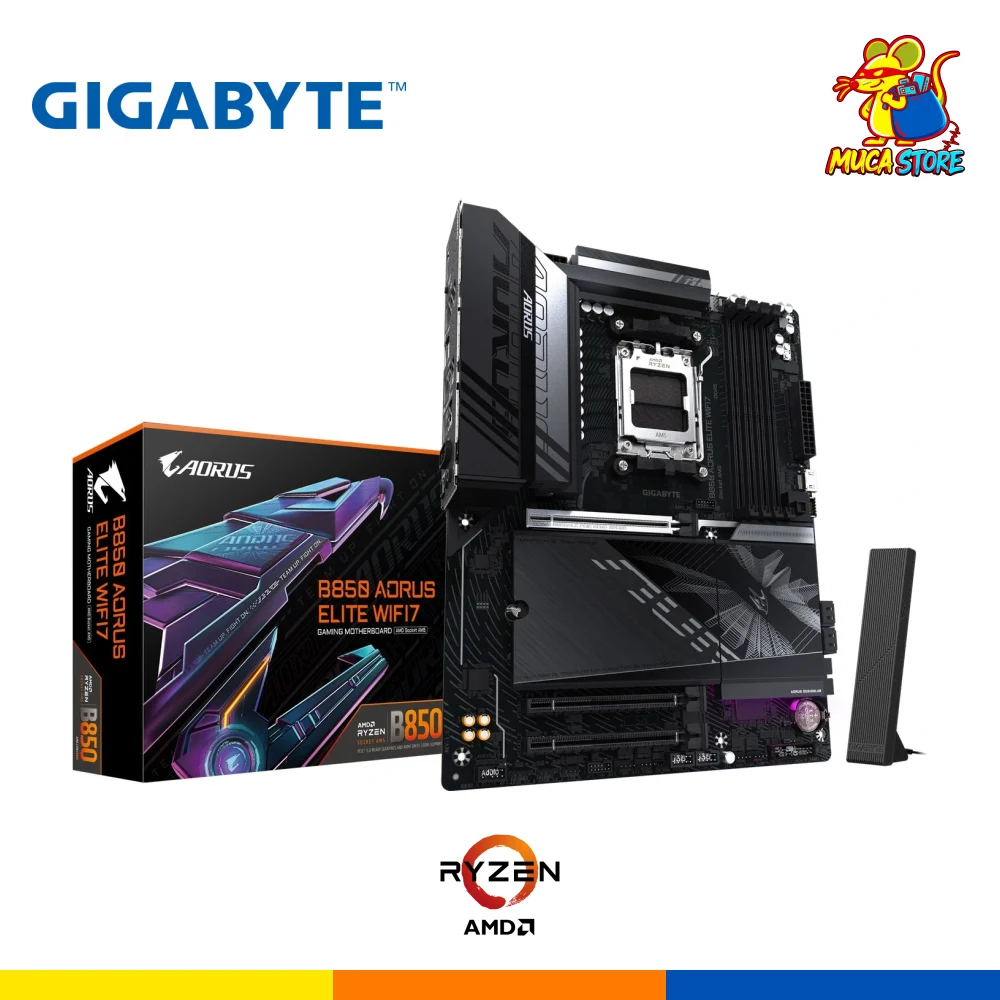 Placa Madre Gigabyte B850 Aorus Elite WiFi7 - DDR5 - AM5 - Black