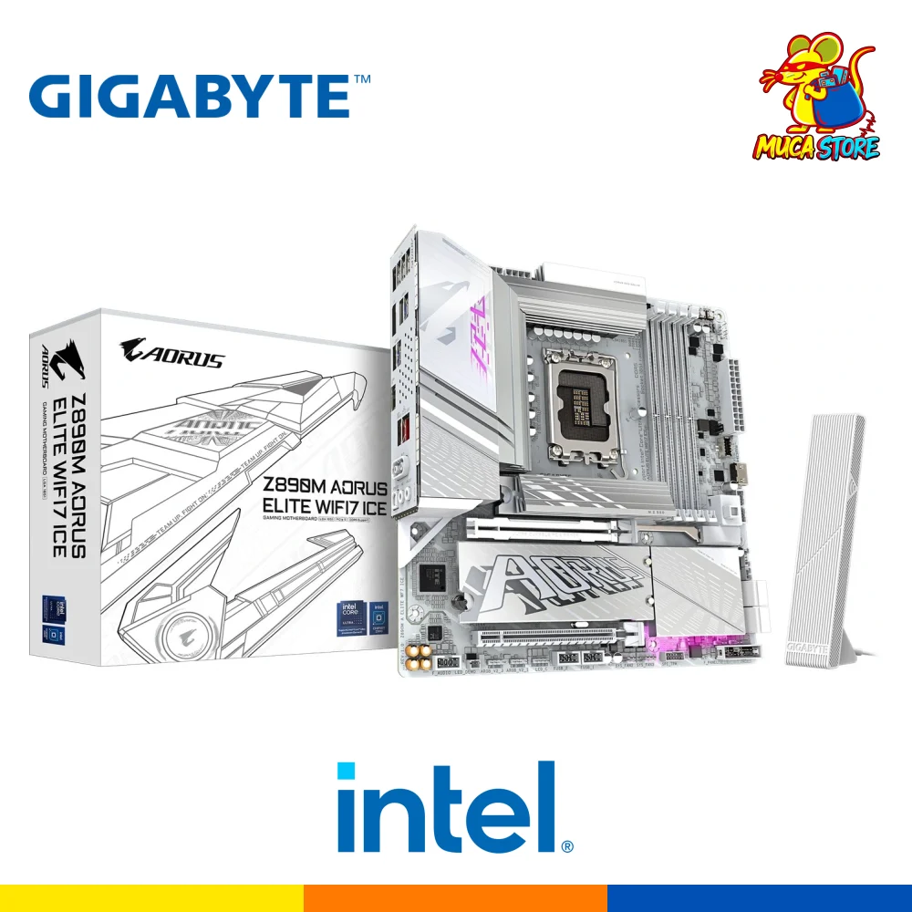 Placa Madre Gigabyte Z890M Aorus Elite WiFi7 ICE - DDR5 - LGA 1851 - Intel Core Ultra Series - White