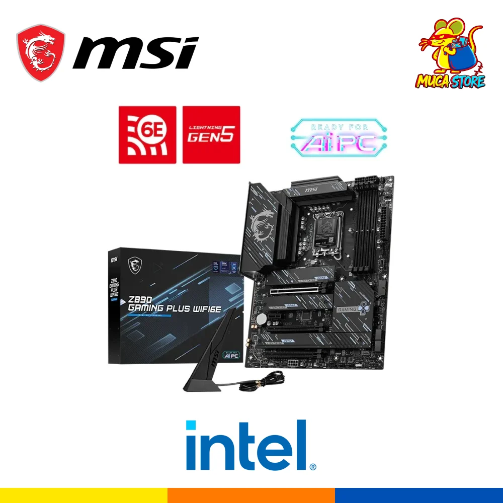Placa Madre MSI Z890 Gaming Plus WiFi6E - DDR5 - LGA 1851 - Intel Core Ultra Series - Black