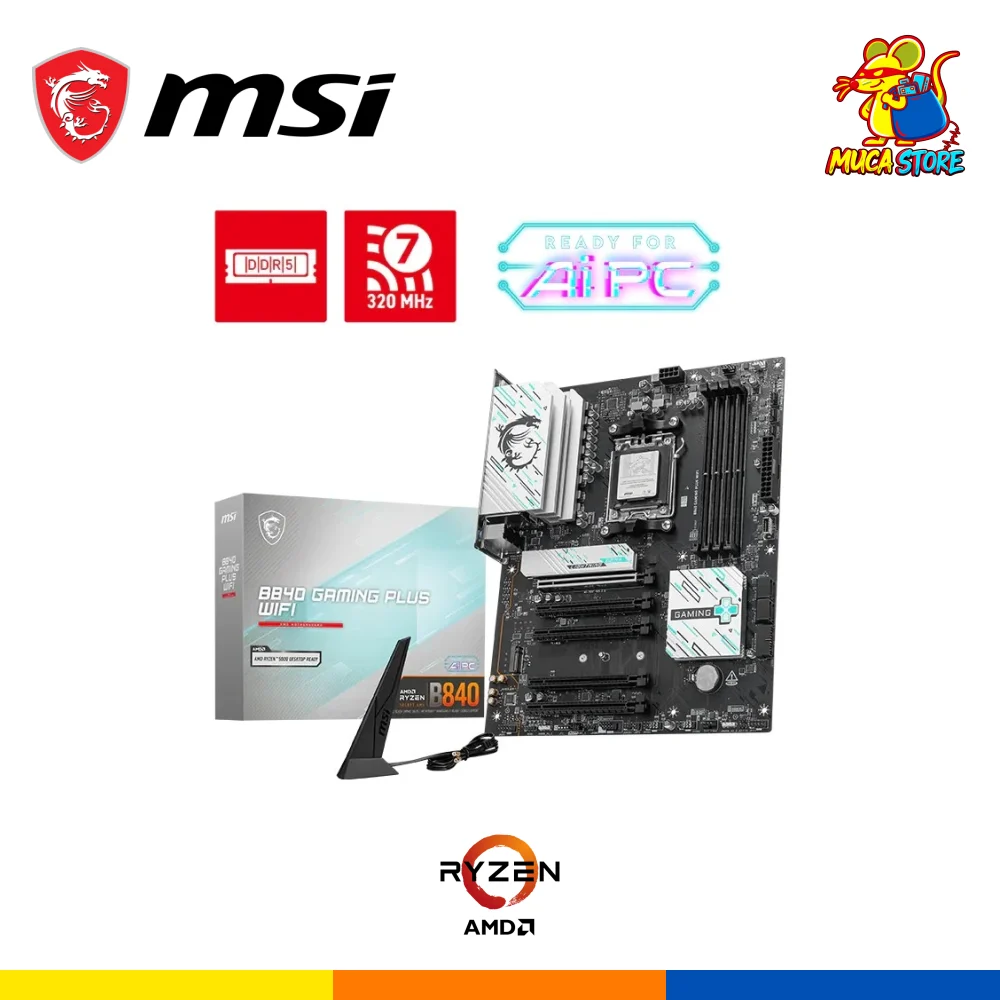 Placa Madre MSI B840 Gaming Plus WiFi - DDR5 - AM5 - Black