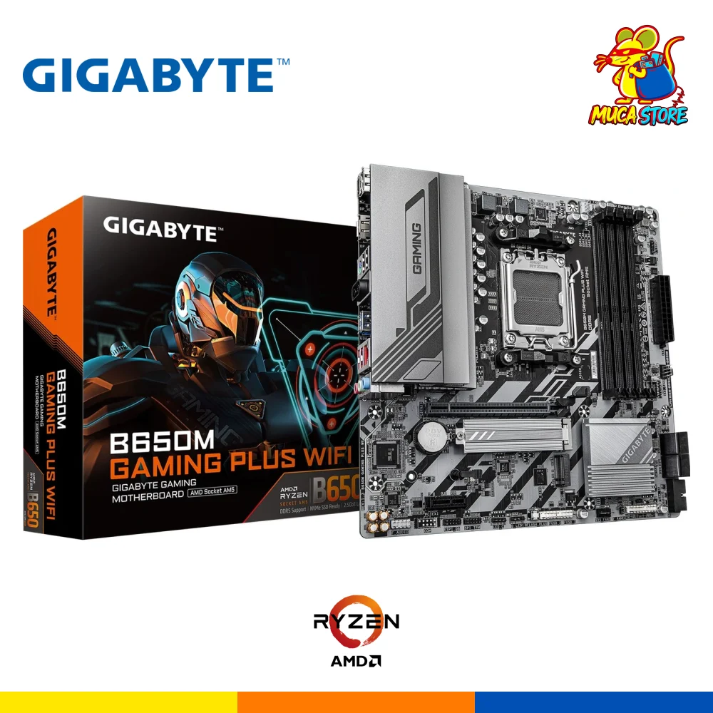 Placa Madre Gigabyte B650M Gaming Plus WiFi - DDR5 - AM5 - Black