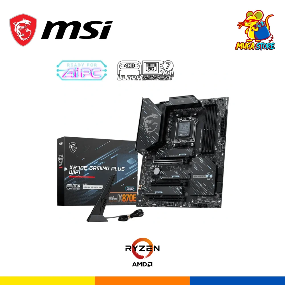 Placa Madre MSI X870E Gaming Plus WiFi - DDR5 - AM5 - Black