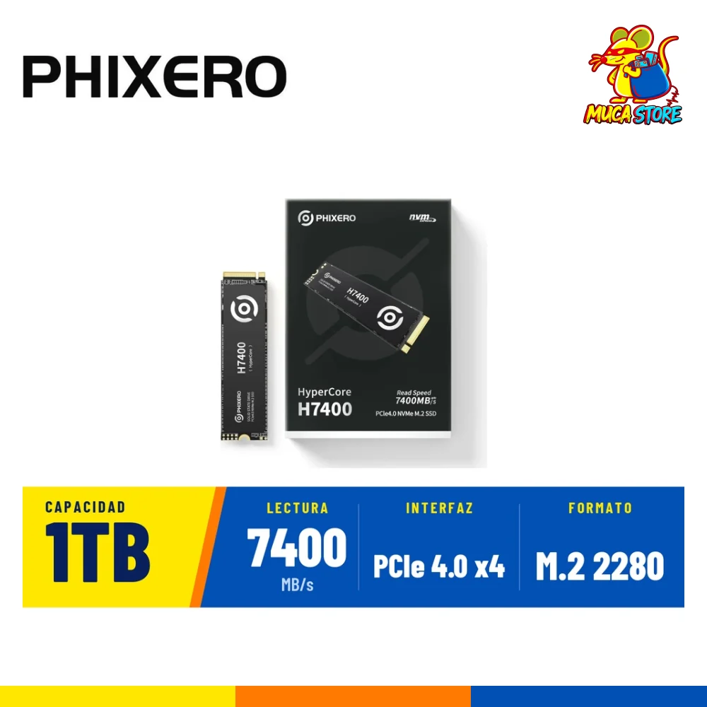 SSD Phixero H7400 Hyper Core 1TB NVMe M.2 7400MB/s