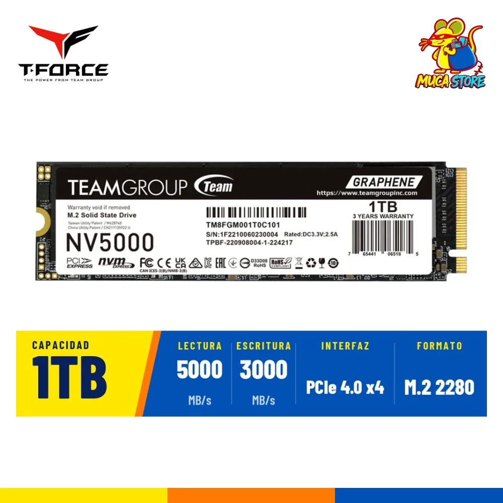 SSD TeamGroup NV5000 1TB NVMe PCIe 4.0
