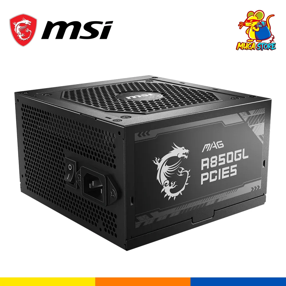Fuente de Poder MSI A850GL 850W 80+ Gold ATX 3.1 PCIe 5.0 Full Modular Negra