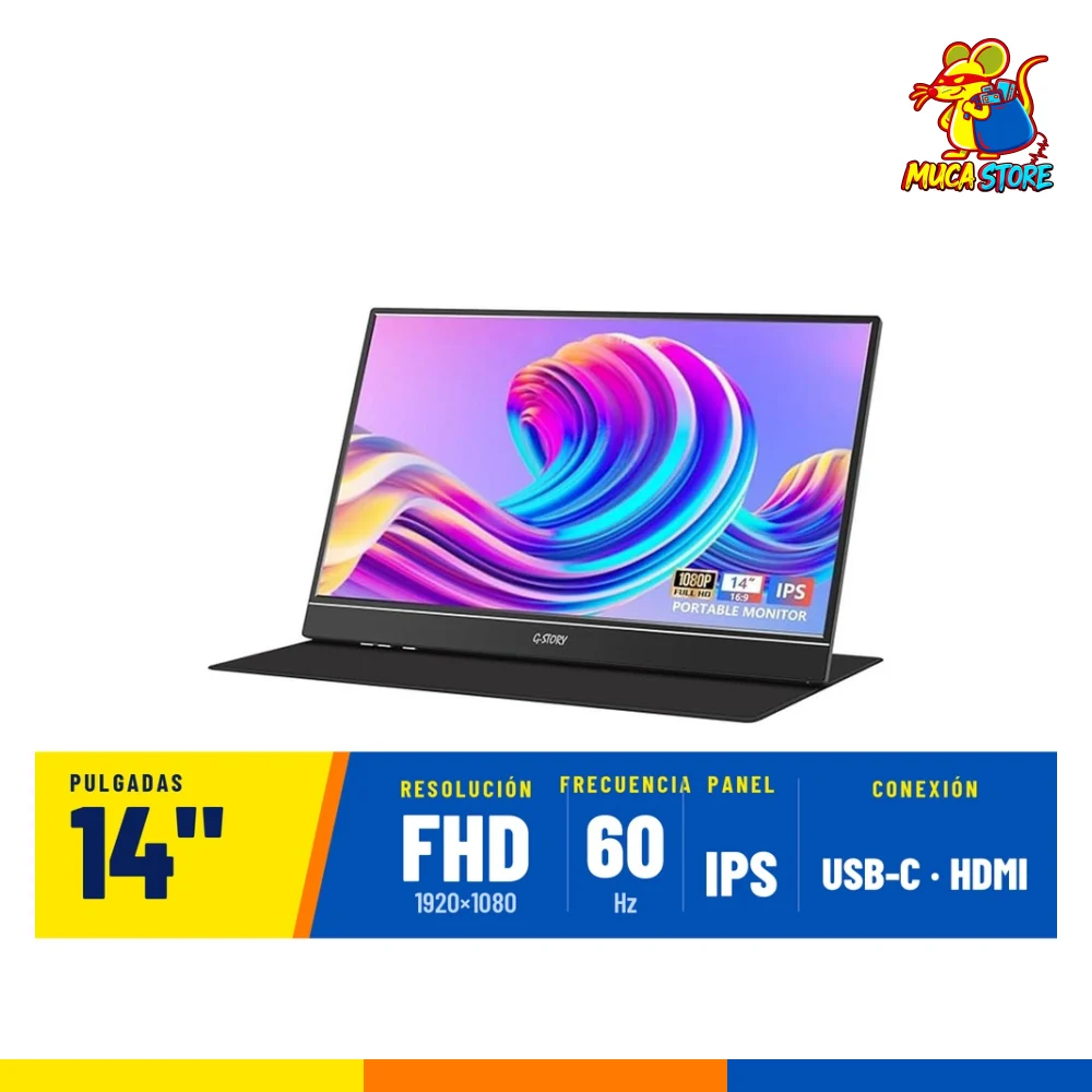 Monitor Portátil G-Story 14" 1080p FHD