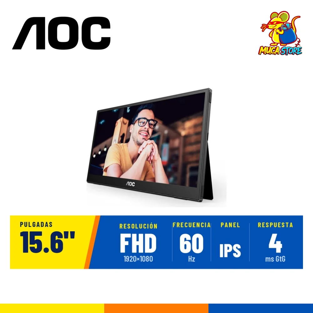 Monitor Portátil AOC 15.6" 16T20 1080p FHD