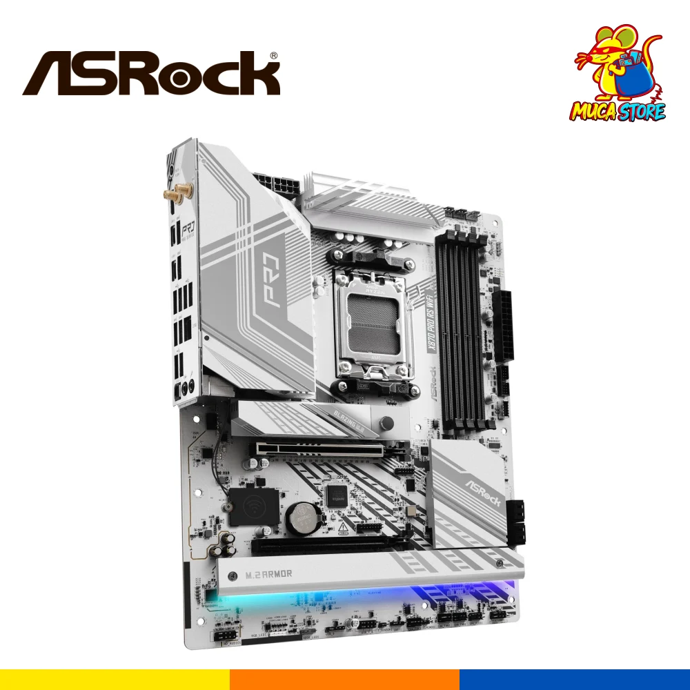 Placa Madre ASRock X870 Pro RS WiFi DDR5 AM5 Blanca