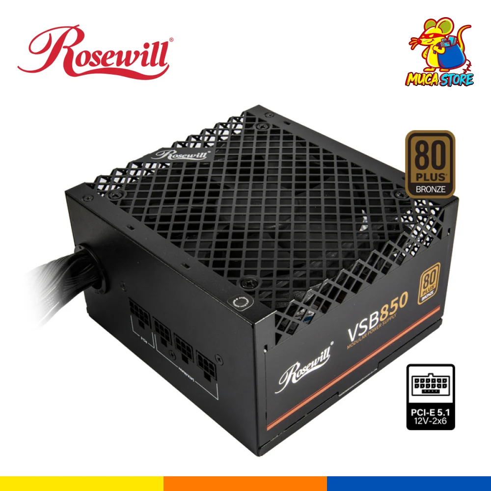 Fuente de Poder Rosewill VSB850 850W 80 Plus Bronze Semi Modular