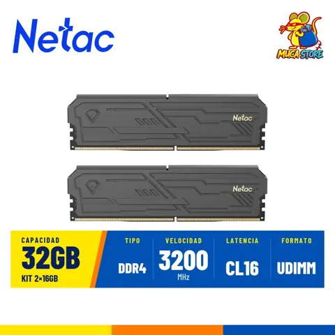 Memoria RAM Netac Shadow III DDR4 32GB (2x16GB) 3200MHz CL16