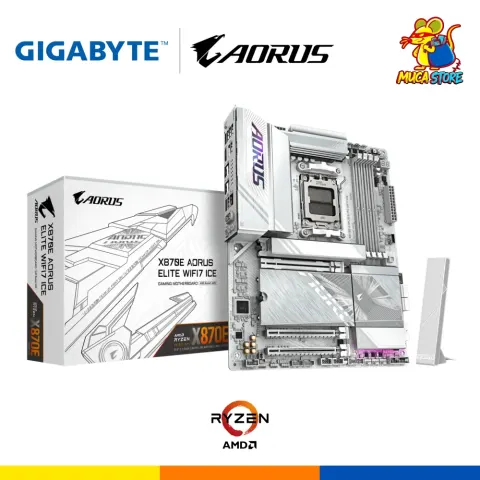 Placa Madre Gigabyte X870E AORUS Elite WiFi 7 ICE White