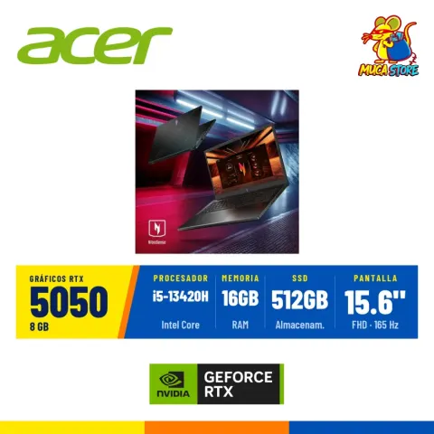 Laptop Acer Nitro V 15 ANV15 Core i5-13420H RTX 5050 8GB 16GB RAM 512GB SSD 165Hz