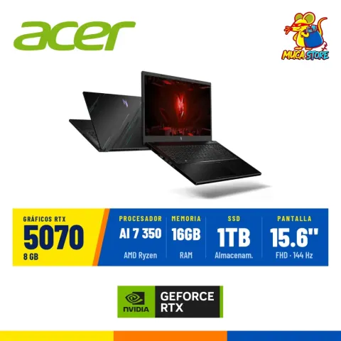 Laptop Acer Nitro Ryzen AI 7-350 RTX 5070 8GB 16GB RAM 1TB SSD 144Hz