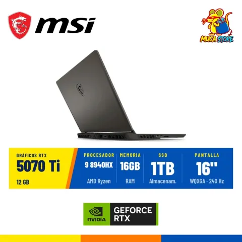 Laptop MSI Vector Ryzen 9 8940HX RTX 5070 Ti 16GB RAM 1TB SSD 240Hz