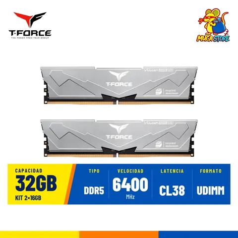 Memoria RAM TeamGroup Vulcan Eco DDR5 32GB (2x16GB) 6400MHz CL38