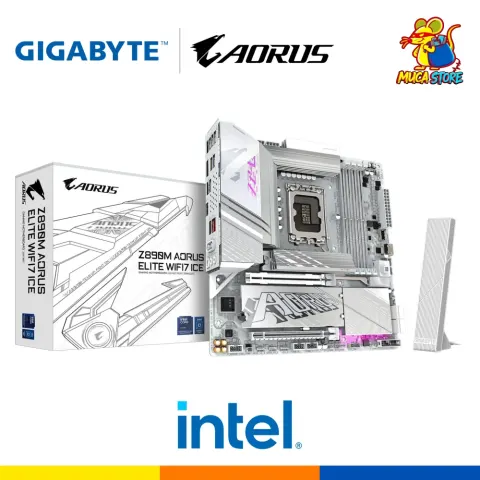 Placa Madre Gigabyte Z890M Aorus Elite WiFi7 ICE - DDR5 - LGA 1851 - Intel Core Ultra Series - White