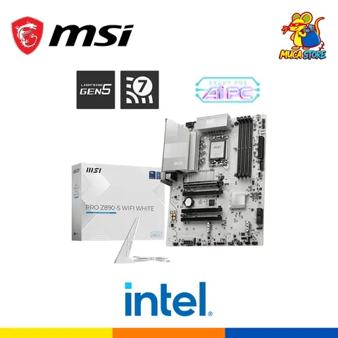 Placa Madre MSI Pro Z890-S WiFi - DDR5 - LGA 1851 - Intel Core Ultra Series - White