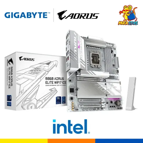 Placa Madre Gigabyte B860 Aorus Elite WiFi7 ICE - DDR5 - LGA 1851 - Intel Core Ultra Series - White