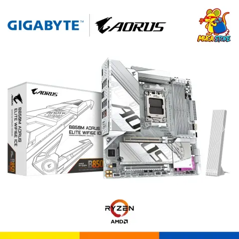 Placa Madre Gigabyte B850M Aorus Elite WiFi6E Ice - DDR5 - AM5 - White