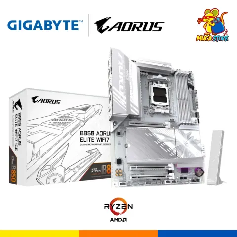 Placa Madre Gigabyte B850 Aorus Elite WiFi7 Ice - DDR5 - AM5 - White