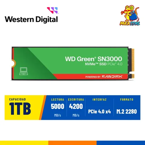 SSD Western Digital Green SN3000 1TB NVMe PCIe 4.0