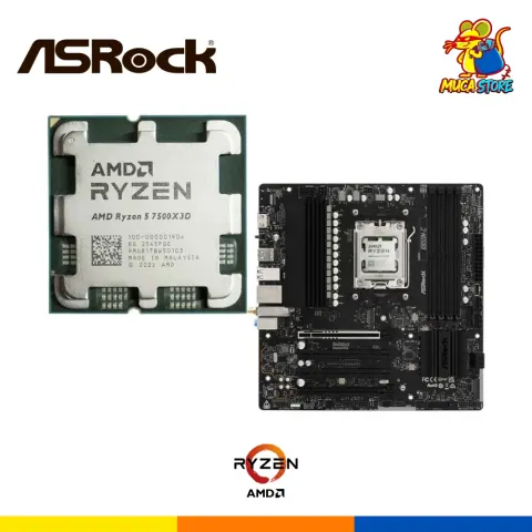 Combo Placa Madre ASRock B850M-C + Procesador AMD Ryzen 5 7500X3D